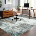 thumbnail image 2 of GlowSol Area Rug 5'x7' Modern Abstract Washable Rugs for Living Room Bedroom Indoor Soft Non Slip Low Pile Throw Rug, Teal, 2 of 8