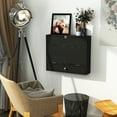 thumbnail image 4 of HomCom Wall Mounted Writing Computer Desk Workstation with Foldable Space Saving Design & Ample Interior Storage, 4 of 9