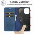 thumbnail image 2 of Dteck for Apple iPhone 13 Case with Card Holder Magnetic Premium Leather Flip Wallet Case Business / Classical Protective Cover with Kickstand Cover for iPhone 13, Blue, 2 of 6