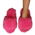 thumbnail image 2 of Qicasul Women's slipper Winter Fuzzy Fluffy Slippers Indoor Cozy Shoes With Sole for Home Comfort And Warmth Hot Pink, 2 of 3
