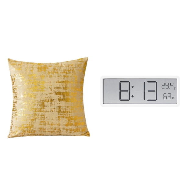 Elegante Funda De Cojín Para Sala De Estar Con Pantalla Digital De Temperatura Y Humedad Para Decoración Del Hogar, La Oficina, El Dormitorio, El Coche Y El Dormitorio.