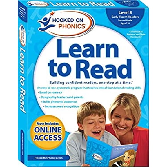Pre-Owned Hooked on Phonics Learn to Read - Level 8: Early Fluent Readers (Second Grade | Ages 7-8) (8), 9781940384177, 1940384176, Paperback, Workbook edition