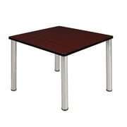 Kee 42in. Square Breakroom Table- Mahogany/ Chrome