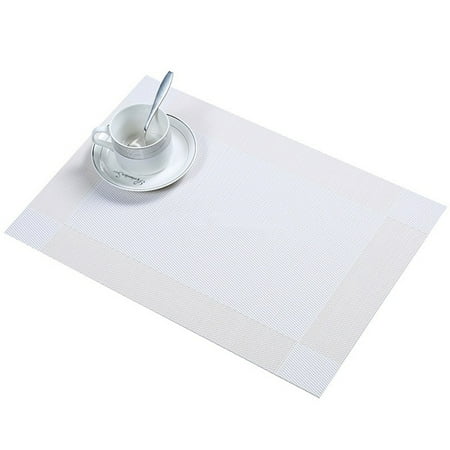 

Fusipu Rectangle PVC Heat Resistant Non Slip Placemat Table Mat Cup Plate Pad Decor