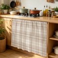 thumbnail image 5 of Buffalo Plaid Cabinet Curtains 35"W x 35"L, Sand Beige Cream Farmhouse Gingham Striped Sink Skirt for Bathroom Vanity Kitchen Self Adhesive, Dust-Proof Privacy Curtain for Shelves Closet Laundry Room, 5 of 9