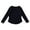 Black, variant on TOOYOU Girls T-Shirt Long Sleeve Shirts Kids Arc Hem Side Slit Soft Tunic Tops Casual Loose Tops For Toddler Black Size 4-5 Years