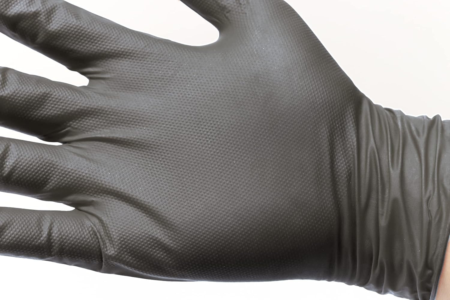 Denco Griptensity Commercial Grade Nitrile Gloves, Black, 7MIl, Diamond Texture, XL, 10 Boxes