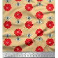 thumbnail image 1 of Soimoi Modal Satin Fabric Floral & Bee Insects Decor Fabric Printed Yard 42 Inch Wide, 1 of 3