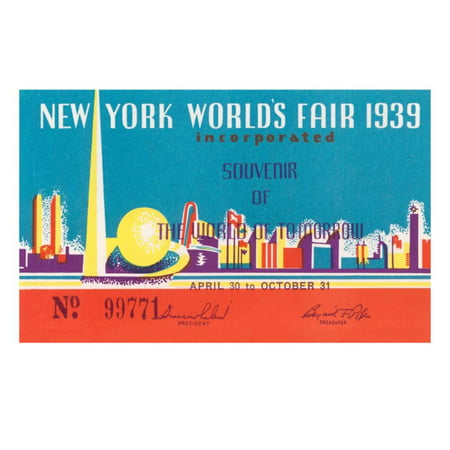 Souvenir Ticket to New York World's Fair, 1939 Print Wall