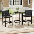 thumbnail image 4 of Gymax 3 Piece Patio Bar Set Bistro Table & Chairs w/ Heavy-Duty Metal Frame, 4 of 10