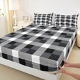 thumbnail image 3 of Homewish Black White Buffalo Full Size Sheets for Teens, Chic Checkered Square Bed Sheets, Modern Fashion Sheet Sets, Breathable Home Decor, 4 Pieces, 3 of 7