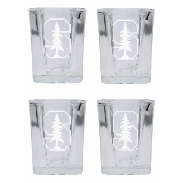 Stanford University 2 Ounce Square Shot Glass laser etched logo Design 4-Pack Officially Licensed Collegiate Product