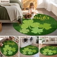 thumbnail image 5 of Round Rug 4Ft Washable Non-Slip, Happy St Patrick's Day Circle Area Rugs for Living Room Bedroom, Lucky Shamrocks Farmhouse Green Leaf Indoor Floor Mats Carpet Runner for Home Decor Aesthetic, 5 of 8
