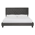thumbnail image 5 of Weston Home Brielle Black Finish Frame with Velvet Upholstered Platform Bed, King, Grey, 5 of 12