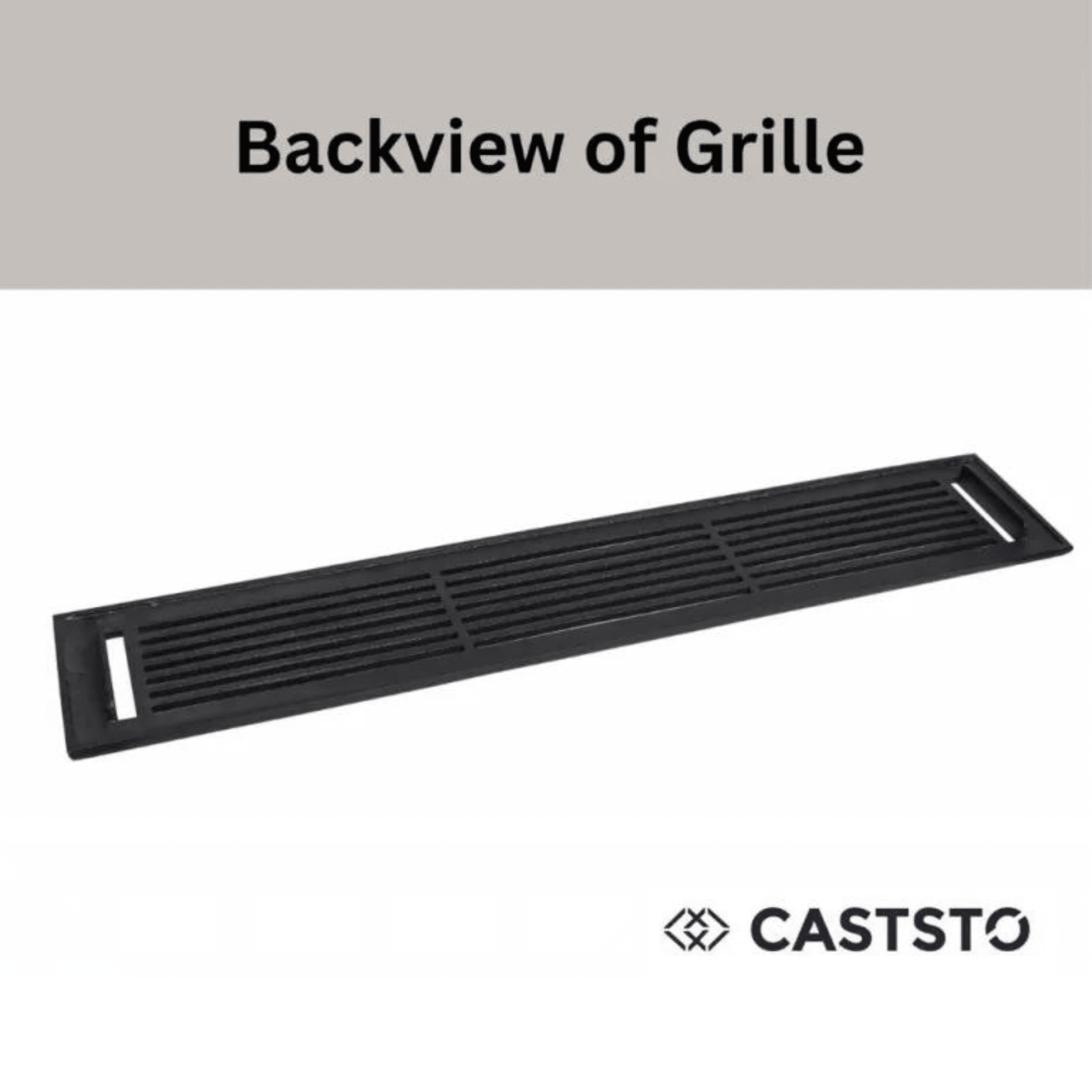 3"x24" Caststo Cast Aluminum Linear Design Air Return Grille | Overall 5"x26" |- Black- Express (For Wall- Black With Screw Holes)