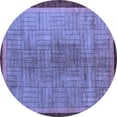 thumbnail image 1 of Ahgly Company Machine Washable Indoor Round Abstract Blue Modern Area Rugs, 4' Round, 1 of 4