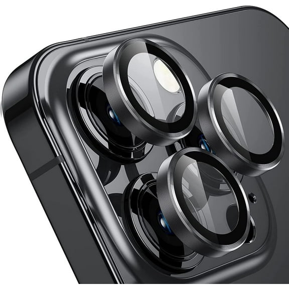 Compatible with iPhone 14 Pro/iPhone 14 Pro Max Camera Lens Protector [Night Shooting Mode] 9H Tempered Glass HD Clear Anti-Scratch Metal Glass Camera Lens Protector Film Accessories Black