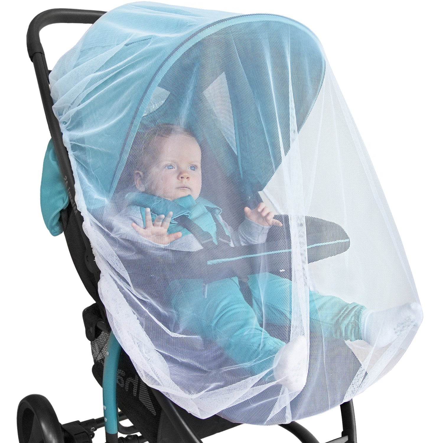 Mosquito Net for Stroller, Baby Mosquito Net - Bug Insect Netting for Strollers, Carriers, Car Seats, Cradles (White)