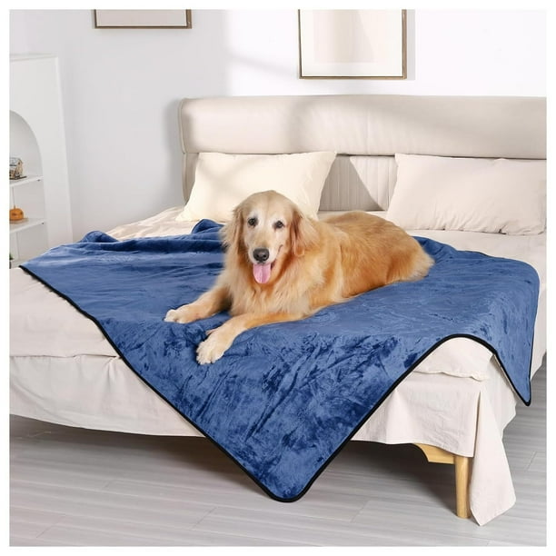 Cobija para Perro,150 * 127 CM Manta Impermeable para Perros,Prueba de Orinas Líquidas para Sofá Cama para Perros Pequeños,Medianos y Grandes,Lavable(Azul)