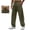 Green, variant on GUZOM Mens Loose Fit Lounge Pants 100% Polyester Black with Drawstring Waist & Side Pockets,Size 2XL
