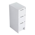 thumbnail image 5 of JERFIT 12 Inch Freestanding Bathroom Cabinet with 3 Soft-Close Drawers, Water-Resistant Plywood Storage Organizer for Toilet, Vanity, Bedroom, Glossy White Finish, 5 of 10
