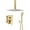 Brushed Gold, variant on CASAINC 3-Spray 12 in. Ceiling Mount Dual Shower Heads 2.5 Fixed and Handheld Shower Head in Matte Black (Valve Included)