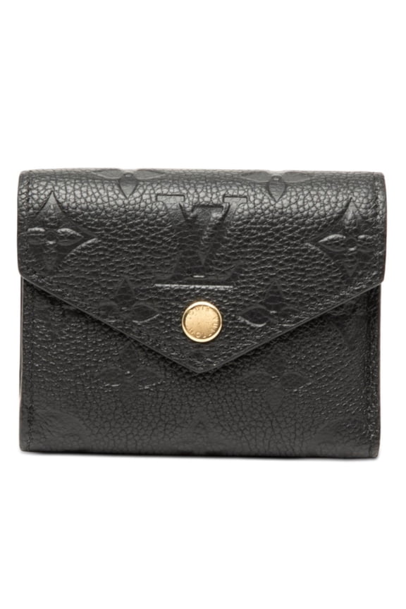 Pre-Owned Louis Vuitton Monogram Empreinte Portefeuille Zoe Tri-fold Wallet M62935 Noir Black...