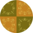 thumbnail image 1 of Ahgly Company Indoor Round Patterned Orange Gold Area Rugs, 5' Round, 1 of 6