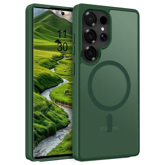 for SAMSUNG S25 Ultra Case Super Magnetic [Compatible with MagSafe] TPU Protective Translucent Matte Smooth, phone case for SAMSUNG S25 Ultra, Green