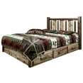 thumbnail image 3 of Montana Woodworks MWHCSBPCAKSLLZWOLF Homestead Platform Bed with Storage & Laser Engraved Wolf Design, Stain & Clear Lacquer - California King Size, 3 of 8