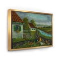 thumbnail image 3 of A Cock and Three Chickens In A Meadow With Flowers 32 in x 16 in Framed Painting Canvas Art Print, by Designart, 3 of 5
