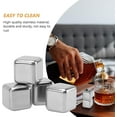 thumbnail image 5 of Stainless Steel Ice Cubes Whiskey Stones Whisky Rocks Beverage Chilling Stones Reusable Ice Cubes Stainless Steel Whiskey Ice Cubes with Tong for Bourbon Drinker Stainless Steel Ice Cube, 5 of 5