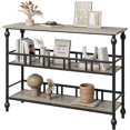 thumbnail image 1 of 43" Industrial 3-Tier Console Table, Narrow Entryway Sofa Table with Shelves for Hallway and Living Room, 1 of 6