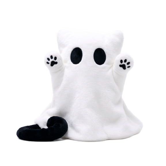 Halloween Ghost Cat Plush Toys, Cute Stuffed Ghost‑Kitten Doll for Indoor Home Display, Playful Halloween Decorations for Table Sofa Party and Holiday Gift for Boys Girls, Collectors and Plush Lovers