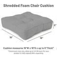 thumbnail image 5 of PYPUMSA Dinner Chair Cushions Set of 4, 15.5" x 15.5" Square Patio Cushions Patio Chairs Seat Pads Water-Resistant Patio Chair Cushions with Ties for Non-Slip Support, 4" Thick, Gray, 5 of 5