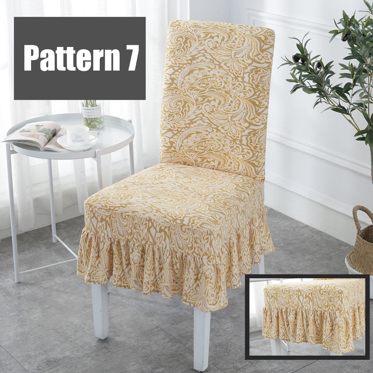Asewon Chair Covers Soft Spandex Fit Stretch Short Dining Room Chair