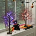 thumbnail image 2 of [ ] Halloween Tree FT Spooky Trees with LED Purple Lights Bats Battery Operated Small Tabletop Twig Centerpiece Tree with Timer for Halloween Decorations Indoor, 2 of 9