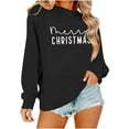 thumbnail image 2 of Women's Christmas Sweatshirts Casual Crew Neck Blouses Top Xmas Holiday Winter Sweater Christmas Letter Printed Long Sleeve Shirts Pullover, 2 of 8