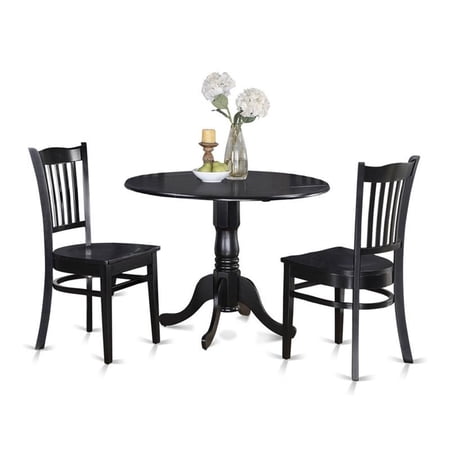 Bowery Hill Traditional Wood Dining Set with Round Table in Black