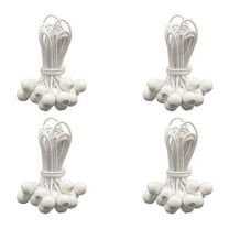 (100 Pcs) 6" White Ball Bungee Cords for Tarp Tie Down - Heavy Duty Canopy Bungee Loop Cords w/Balls for Camping, Shelter, Cargo, Tent Poles (5 MM Thick)