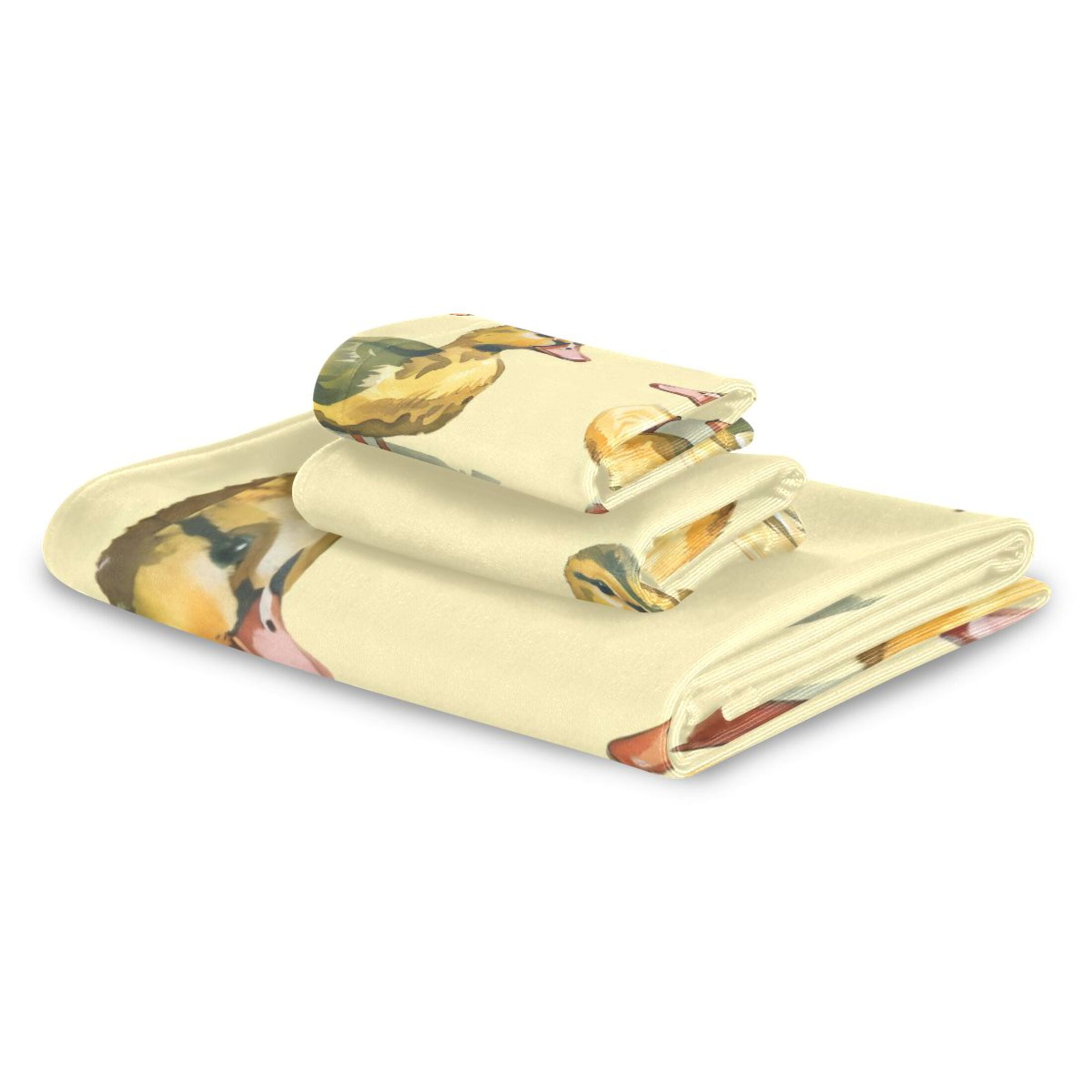Three-Piece Towel Set Face Towel Towel Set Hand Towel Bath Towel Cotton Bath Towels Bath Towel Sets Hand Bath Towels Green Duck