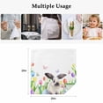thumbnail image 5 of Easter Cloth Napkins, Spring Watercolor Flowers Bunny Butterfly Eggs Washable and Reusable Dinner Napkins Set of 4, Table Napkin for Kitchen Party Birthday Wedding Hotel Housewarming 20"x20", 5 of 9