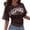 Coffee, variant on Fashion Korean Style Design Casual Short Sleeve T Shirt Loose Fit Crewneck Basic Top for Summer Everyday Wear Shirt Women Long Sleeve Med women Shirts Loose Fit Athletic Tops for Women