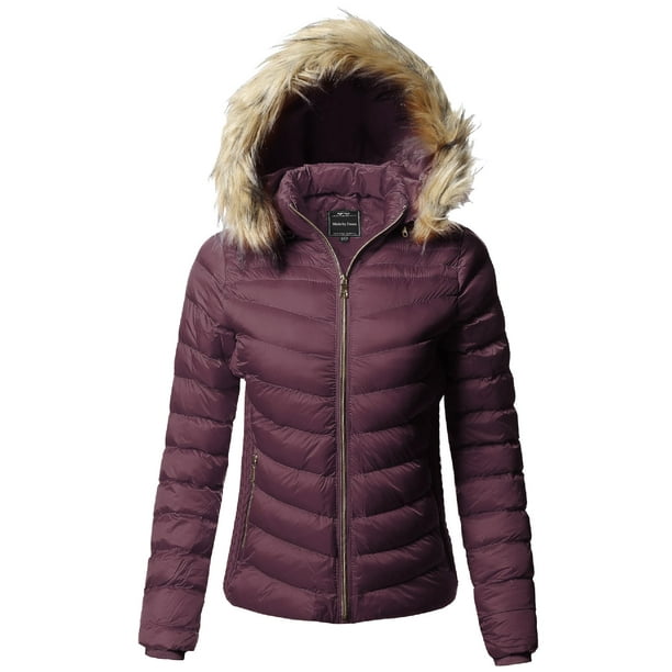 Featured image of post Women's Quilted Puffer Jacket With Detachable Faux Fur Hood / 100% modacrylic faux fur hood pile: