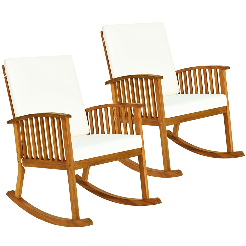 acacia wood outdoor rocking chair