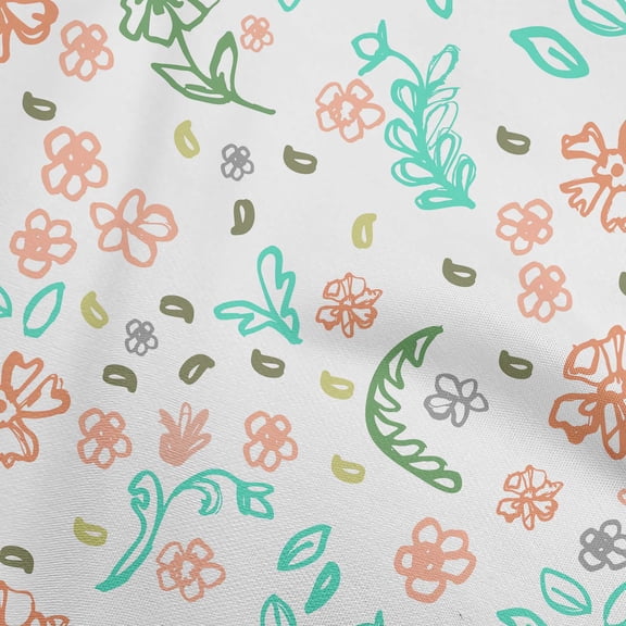 oneOone Polyester Spandex Light Peach Fabric Florals Sewing Craft Projects Fabric Prints By Yard 56 Inch Wide