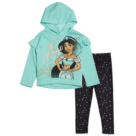 Disney Princess Jasmine Infant Baby Girls Pullover Fleece Hoodie and Leggings Outfit Set Infant to Big Kid