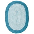 thumbnail image 2 of SAFAVIEH Braided Lars Geometric Reversible Area Rug, Teal/Ivory, 5' x 7' Oval, 2 of 11