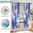 thumbnail image 5 of Blue and Purple Marble Faux Linen Curtains Semi Sheer 2 Panels Voile Sheer Drapes for Office Living Room 63x42in, 5 of 7