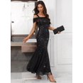 thumbnail image 4 of Black Off-Shoulder Sequin Mermaid Evening Gown For Formal Party Prom, 4 of 6